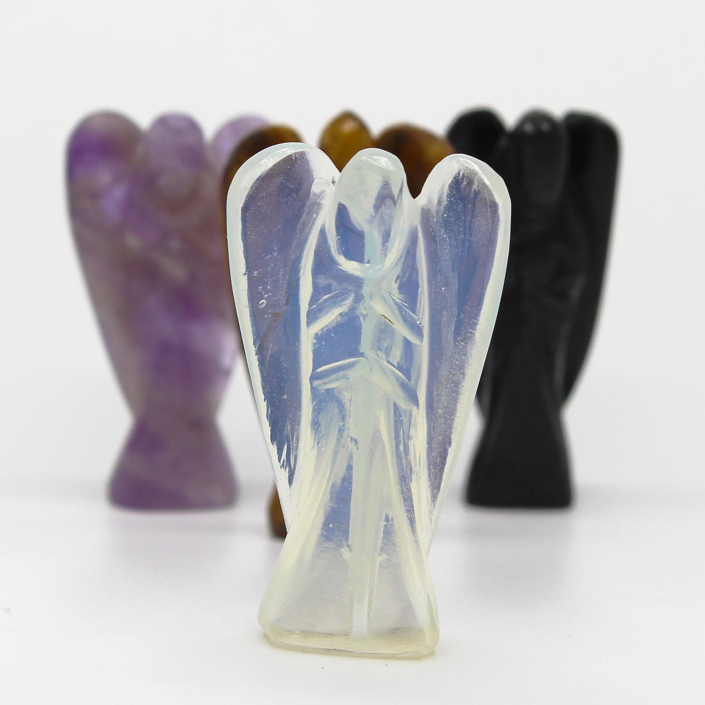 Hand Carved Gemstone Angel - Rock Quartz