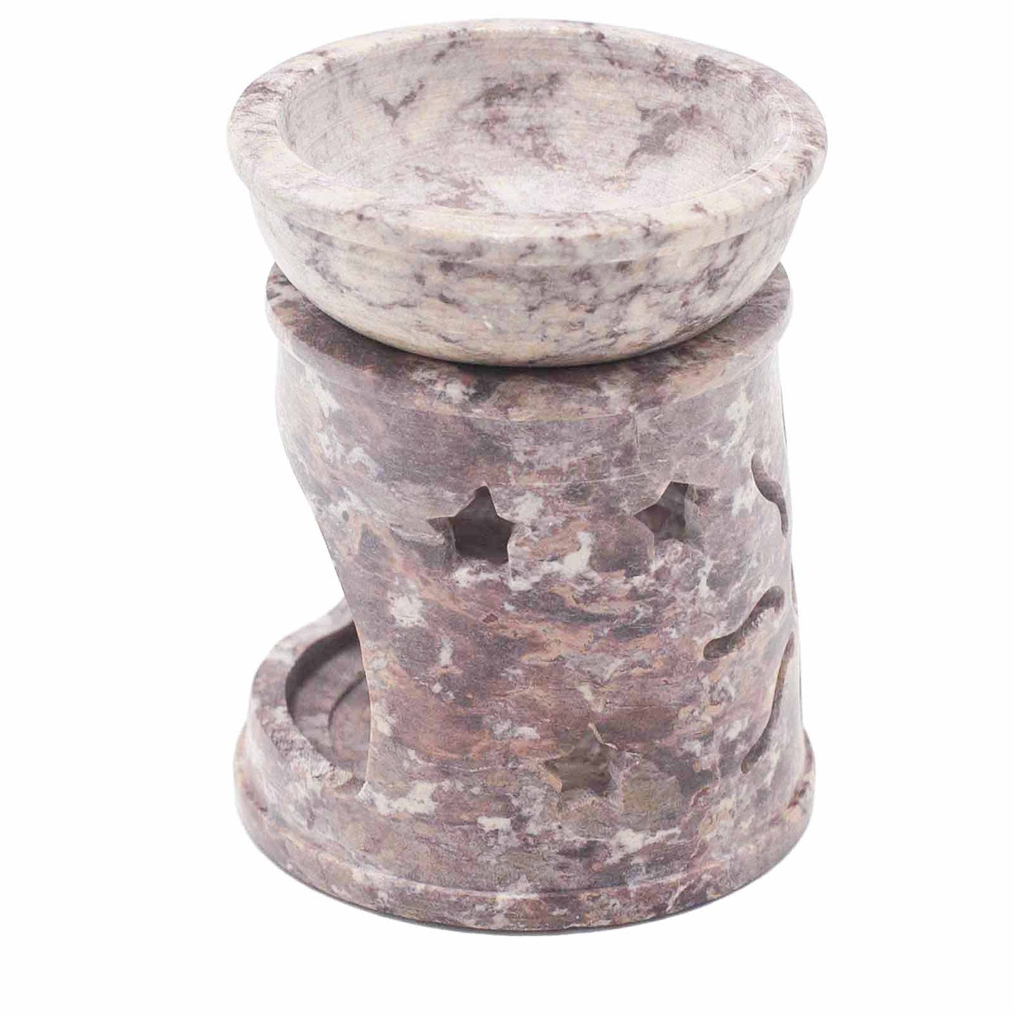 Small Soapstone Oil Burner 8cm - Sun & Stars