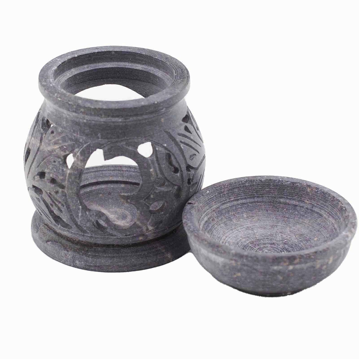 Small Soapstone Oil Burner 8cm - Om