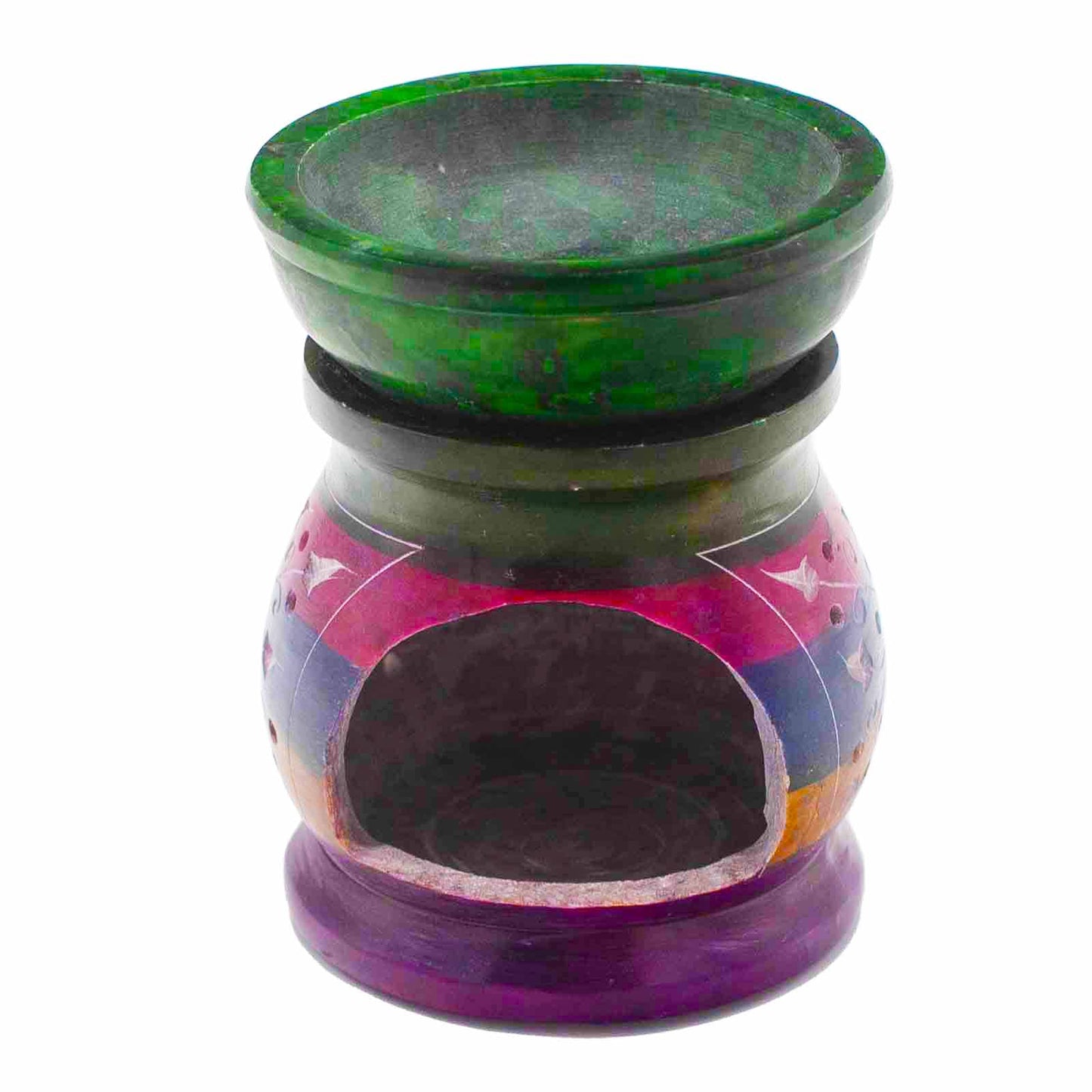 Soapstone Oil Burner 10cm - Flower of Life - Five Colours