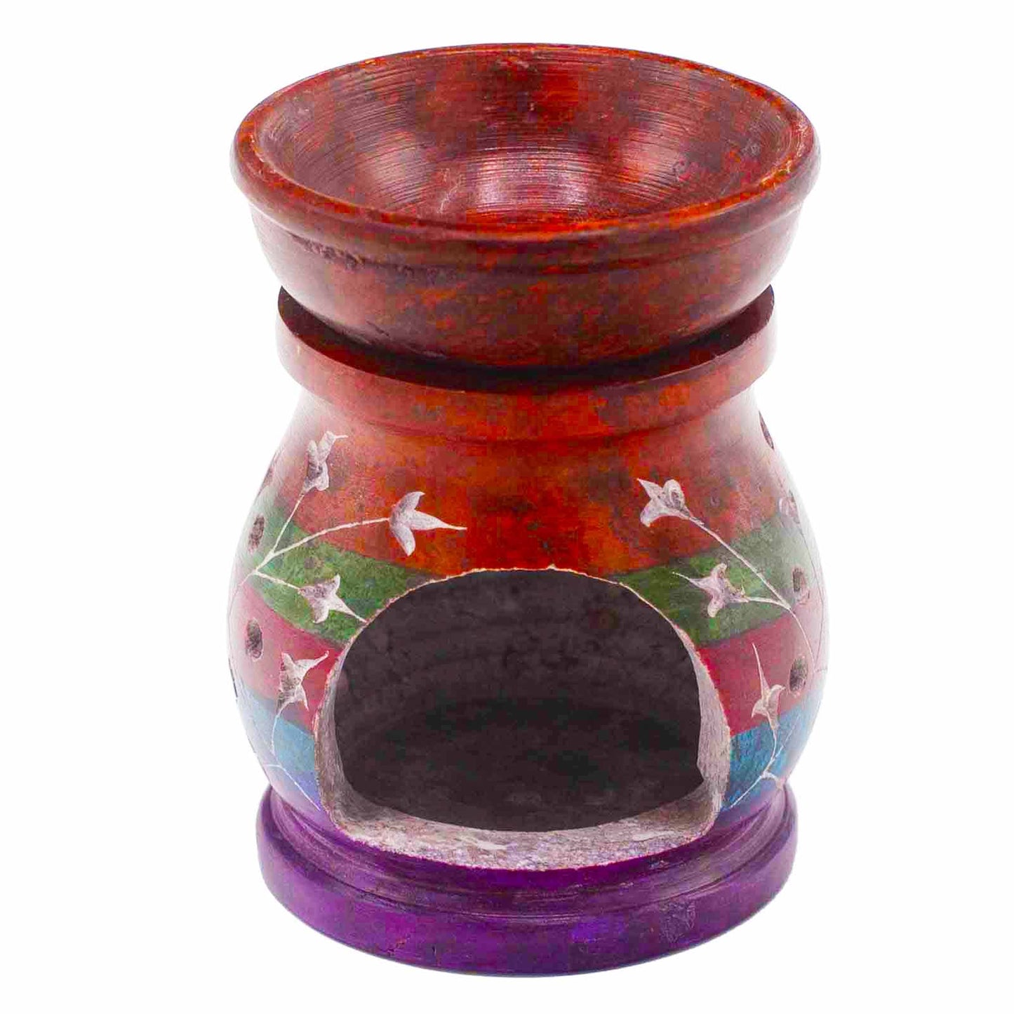 Soapstone Oil Burner 10cm - Hamsa - Five Colours