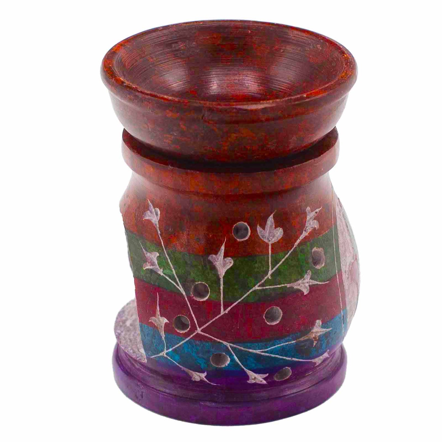 Soapstone Oil Burner 10cm - Hamsa - Five Colours