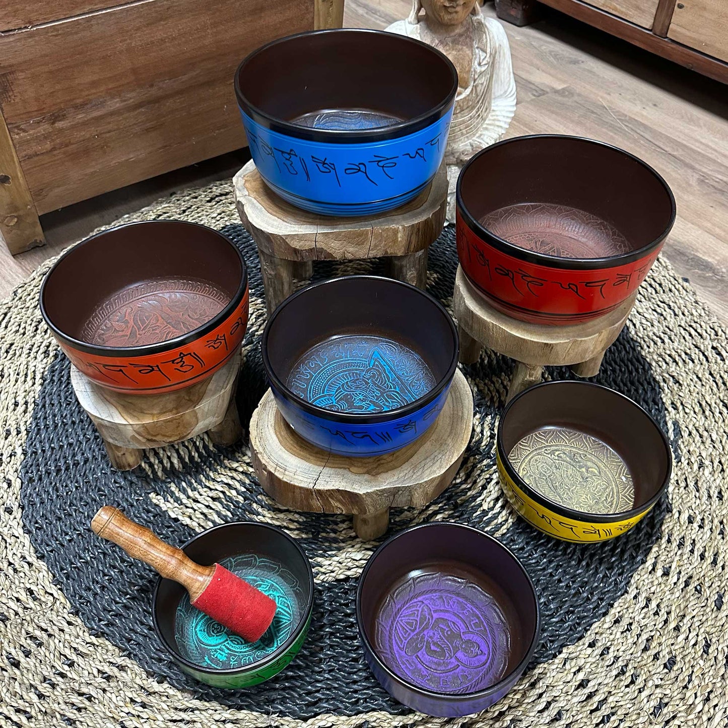 Set of Seven Chakra Singing Bowls (14-22cm)