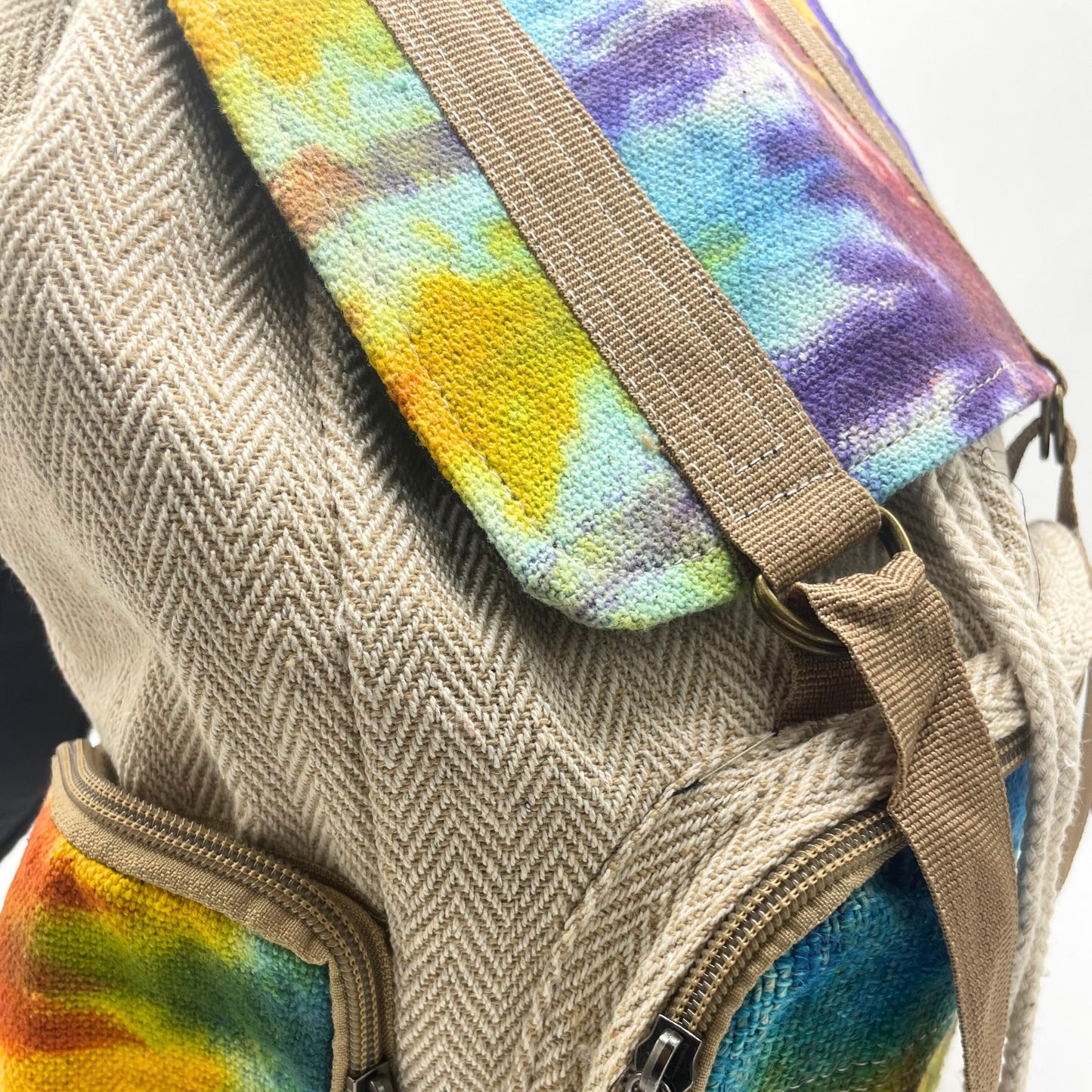 Tiedye Hemp Large Square Backpack