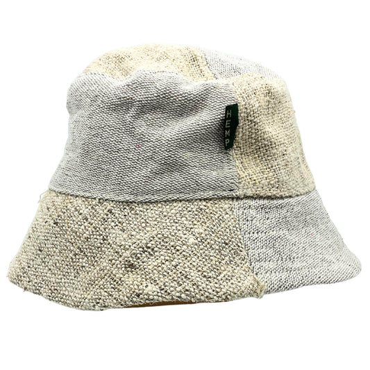 Patched Hemp & Cotton Boho Festival Hat - Natural