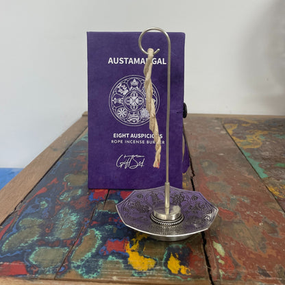 Rope Incense and Silver Plated Holder Set - Astamangal