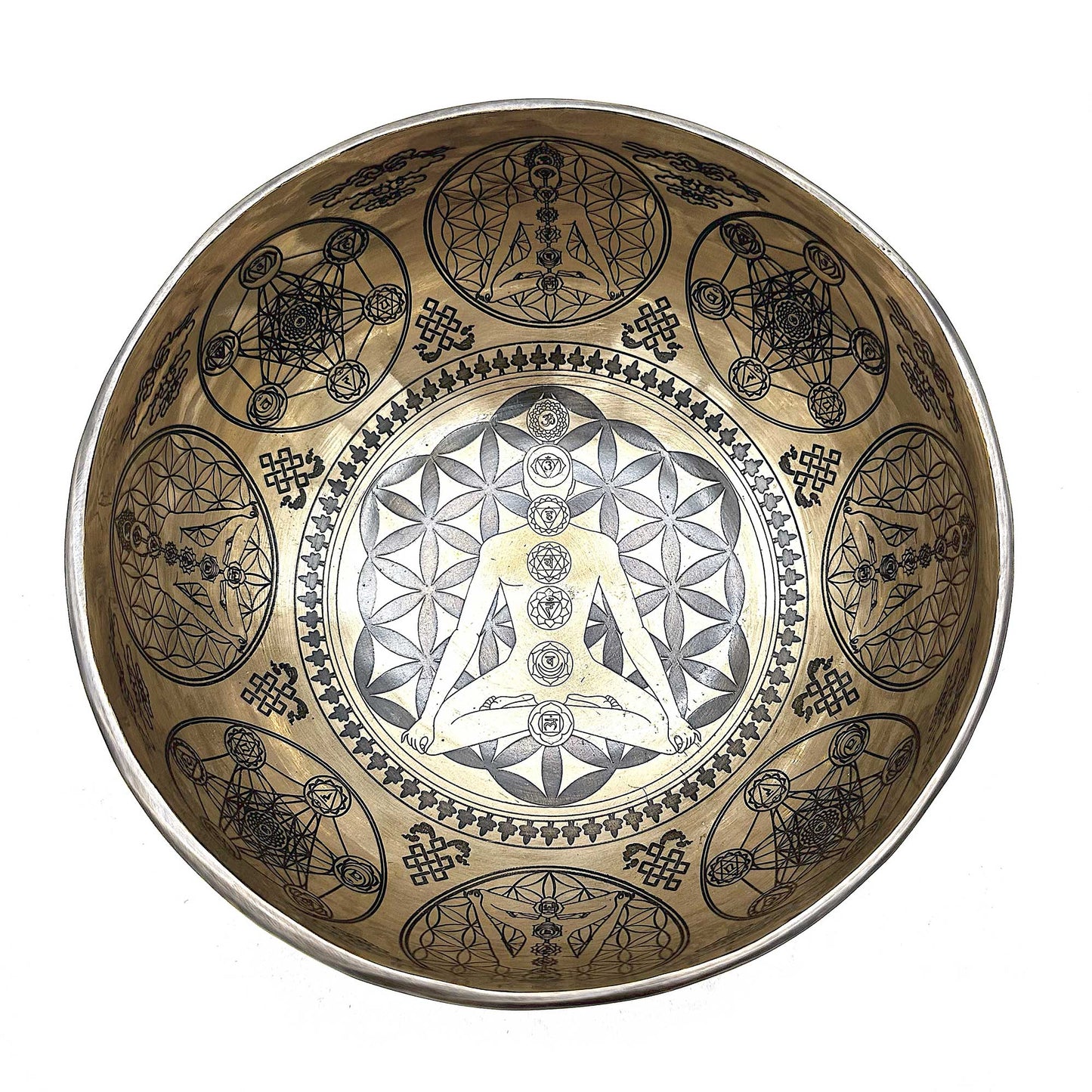 Tibetan Healing Engraved Bowl - 16cm - 7 Chakra