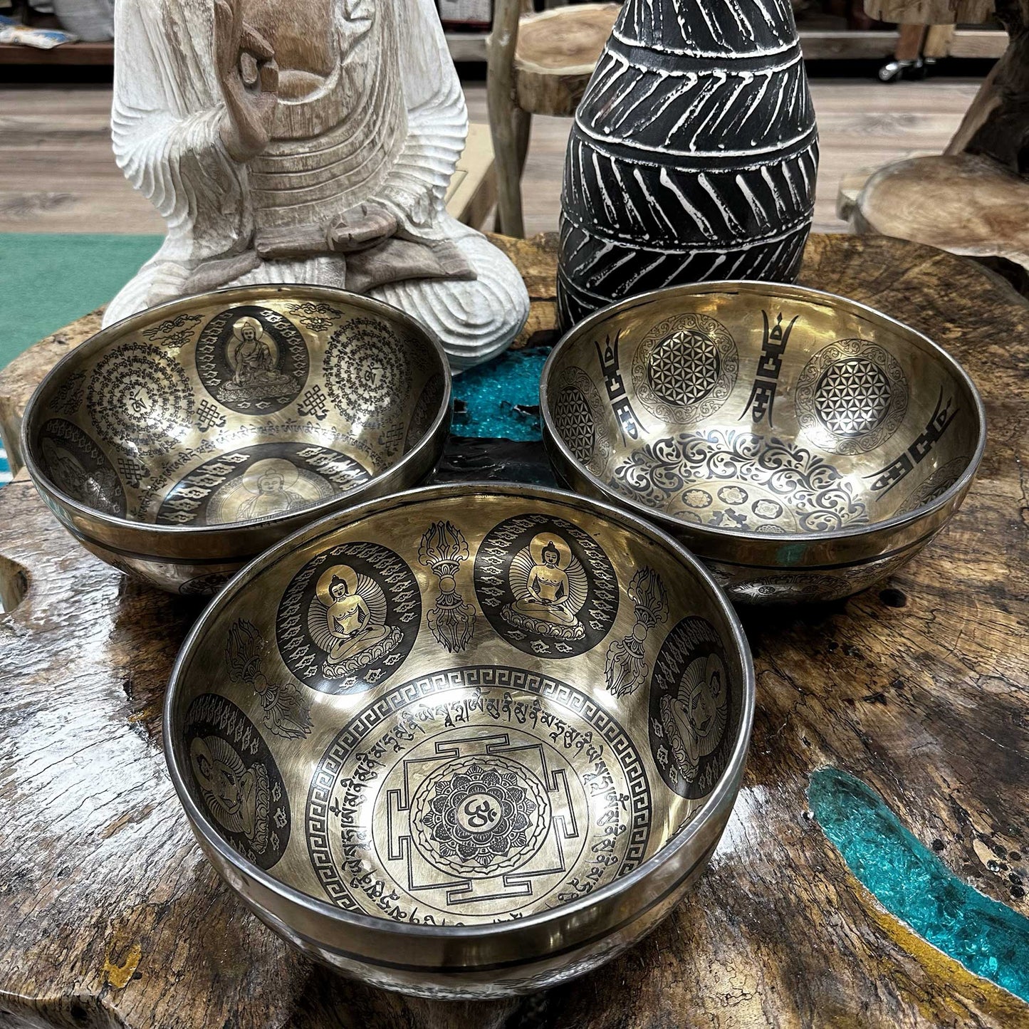 Tibetan Healing Engraved Bowl - 16cm - Bodhi Tree Buddha