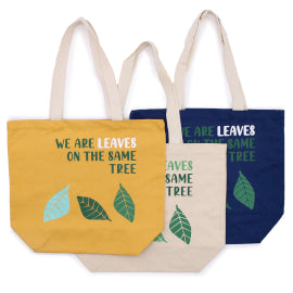 Printed Cotton Bag - We are Leaves - Yellow