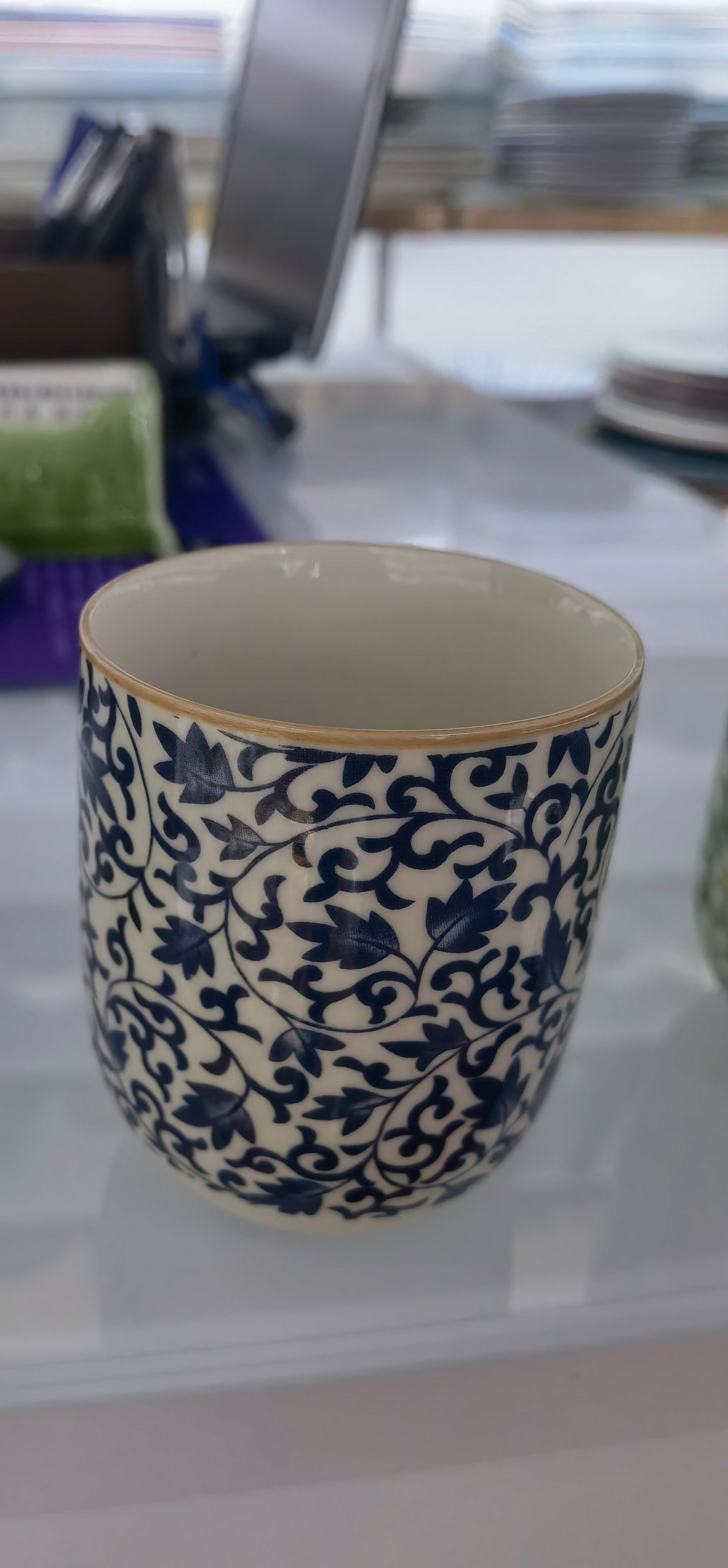 Herbal Tea Cups - Blue Pattern