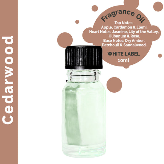 Customisable 10 ml Cedarwood Fragrance Oil - 10 Pack