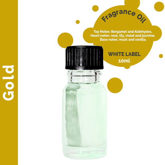 Customisable 10 ml Gold Fragrance Oil - 10 Pack