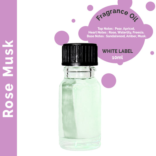 Customisable 10 ml Rose Musk Fragrance Oil - 10 Pack