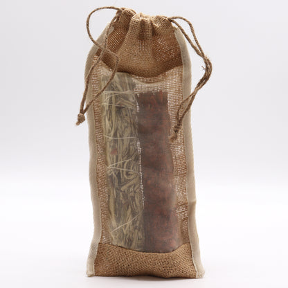 Long Washed Jute Pouch - 35x15cm