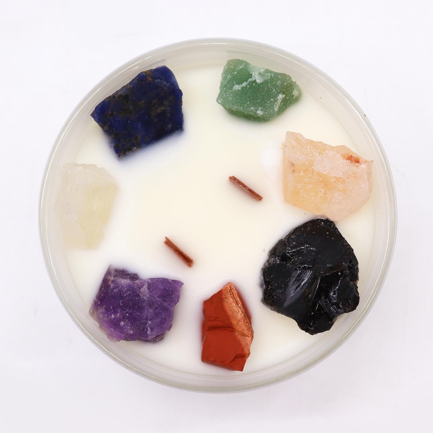 Large Chakra Crystal Candles - Seven Charkra