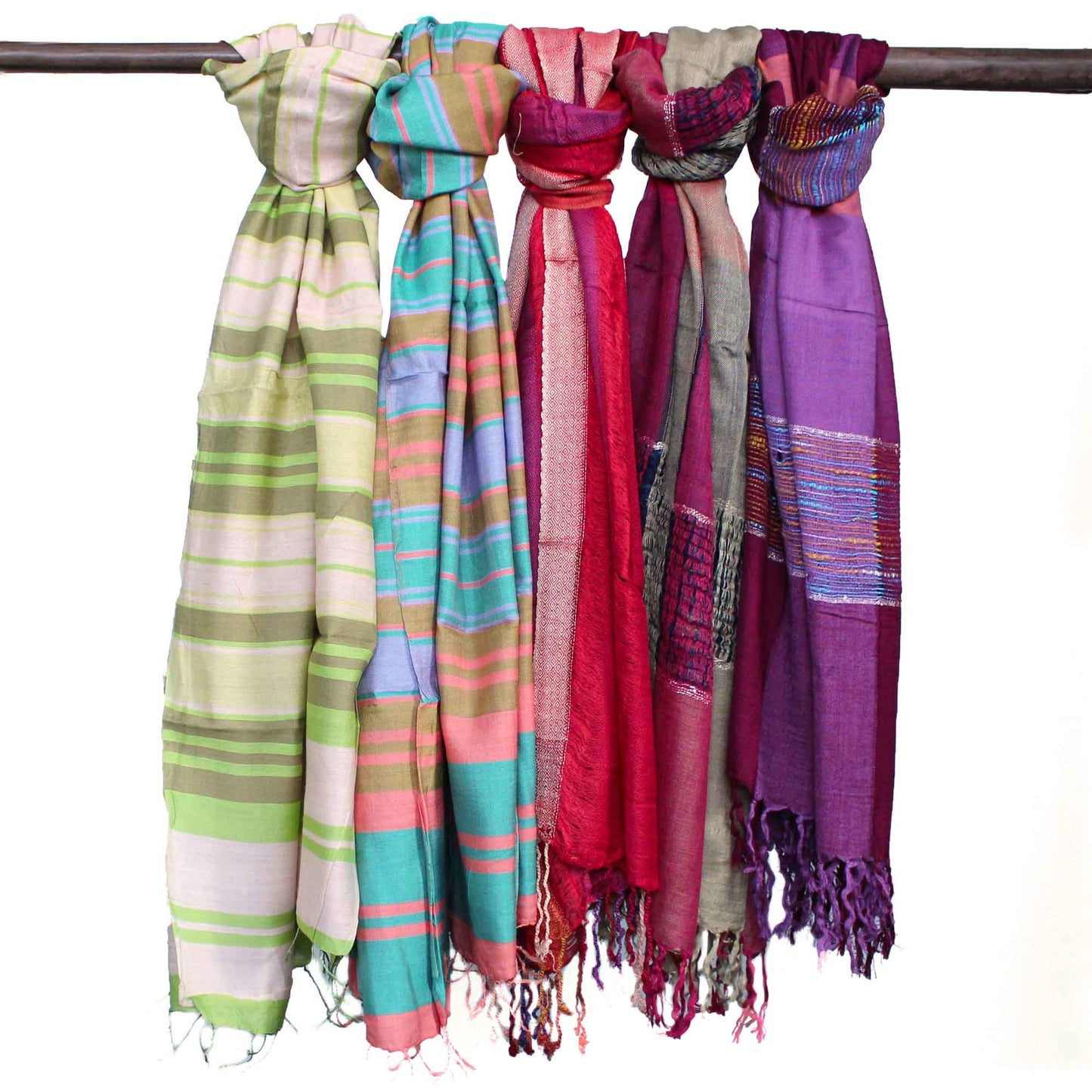 Large Indian Boho Scarves - 75x180cm - Random Purples