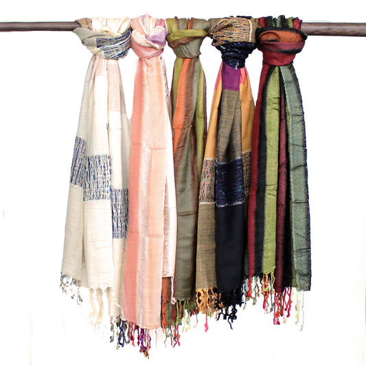 Large Indian Boho Scarves - 75x180cm - Random Greens