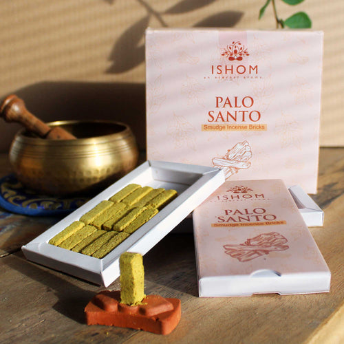 Pack of 15 Natural Incense Smudge Bricks and Burner - Palo Santo