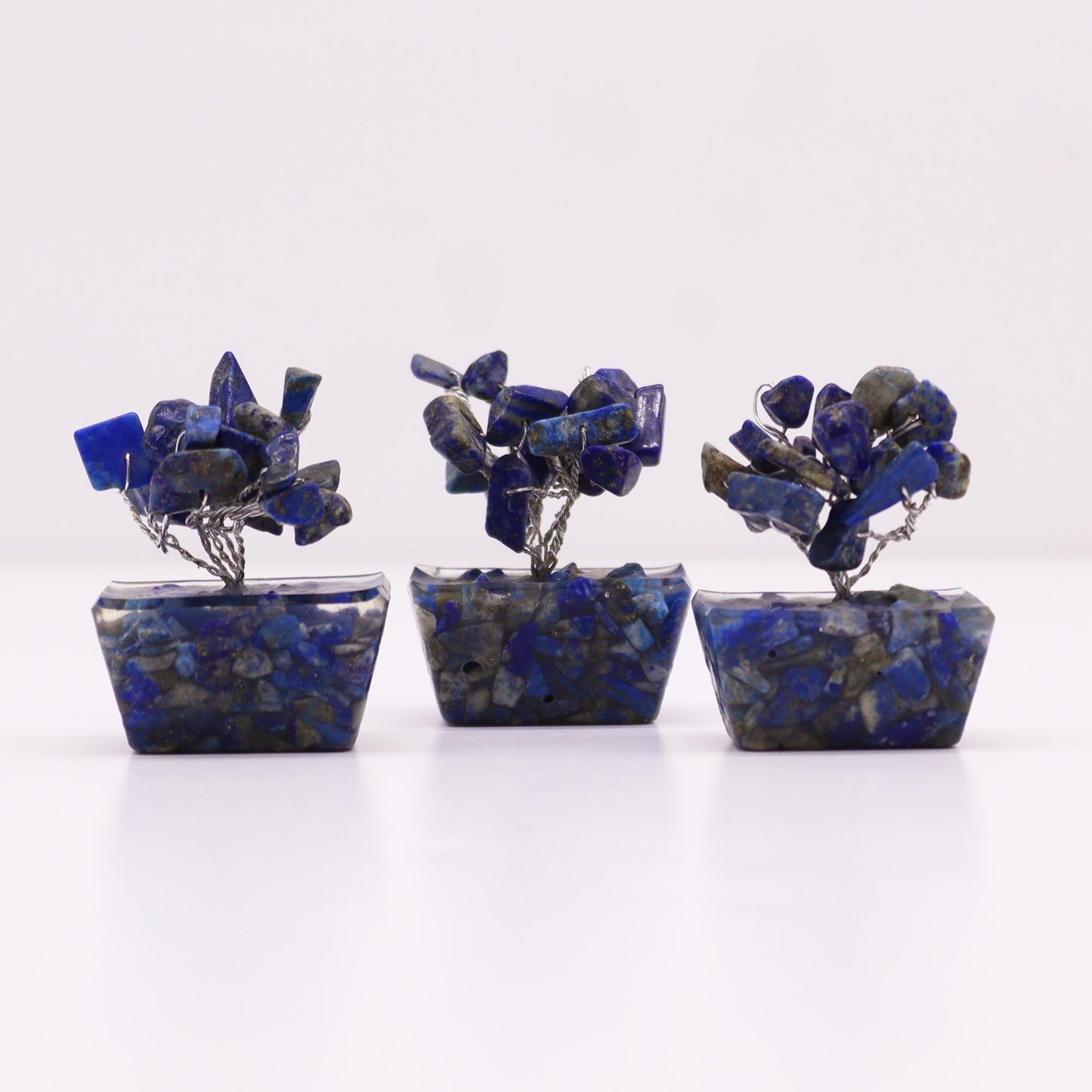 Mini Gemstone Trees On Orgonite Base - Sodalite (15 stones)