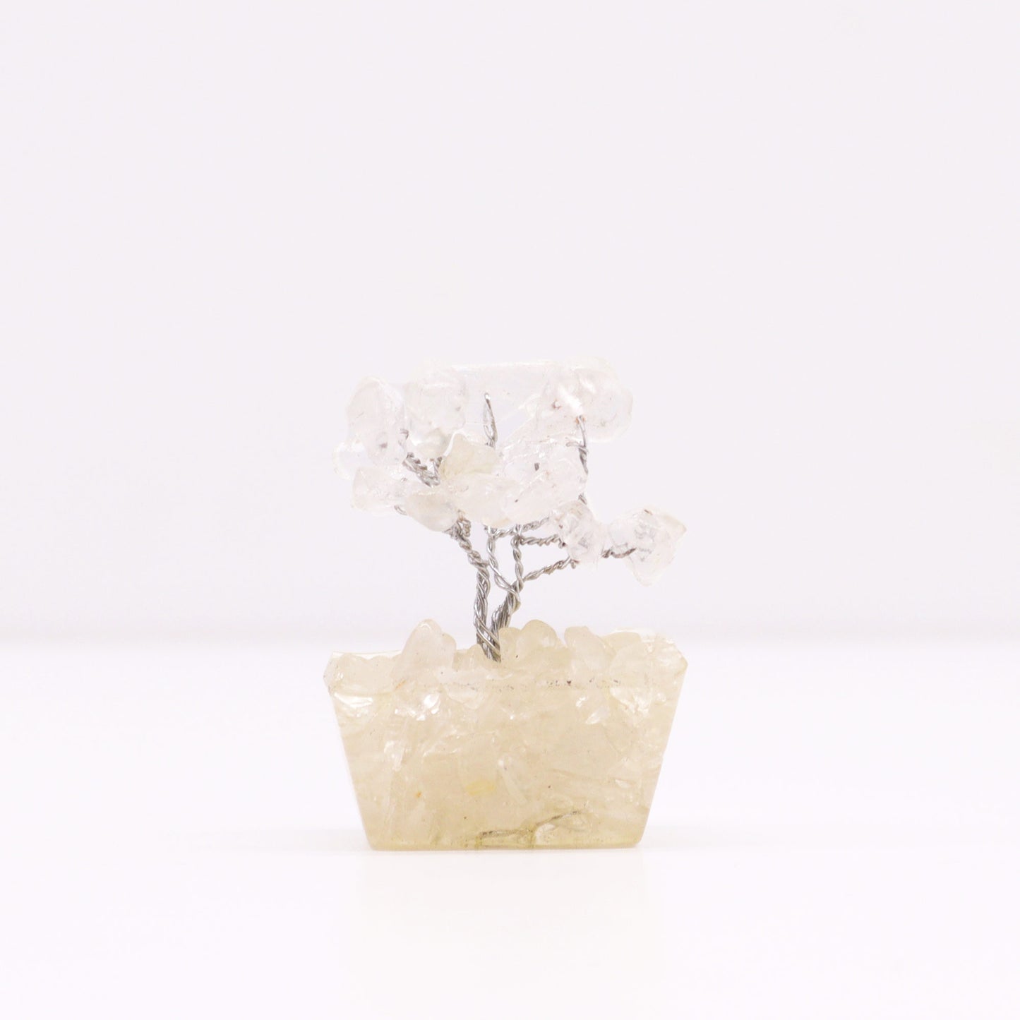 Mini Gemstone Trees On Orgonite Base - Clear Quartz (15 stones)