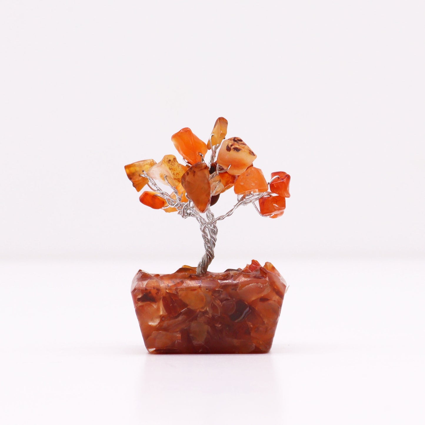 Mini Gemstone Trees On Orgonite Base - Carnelian (15 stones)