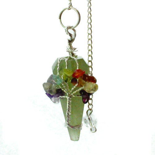 Crystal Pendulum - Seven Chakra Tree - Aventurine
