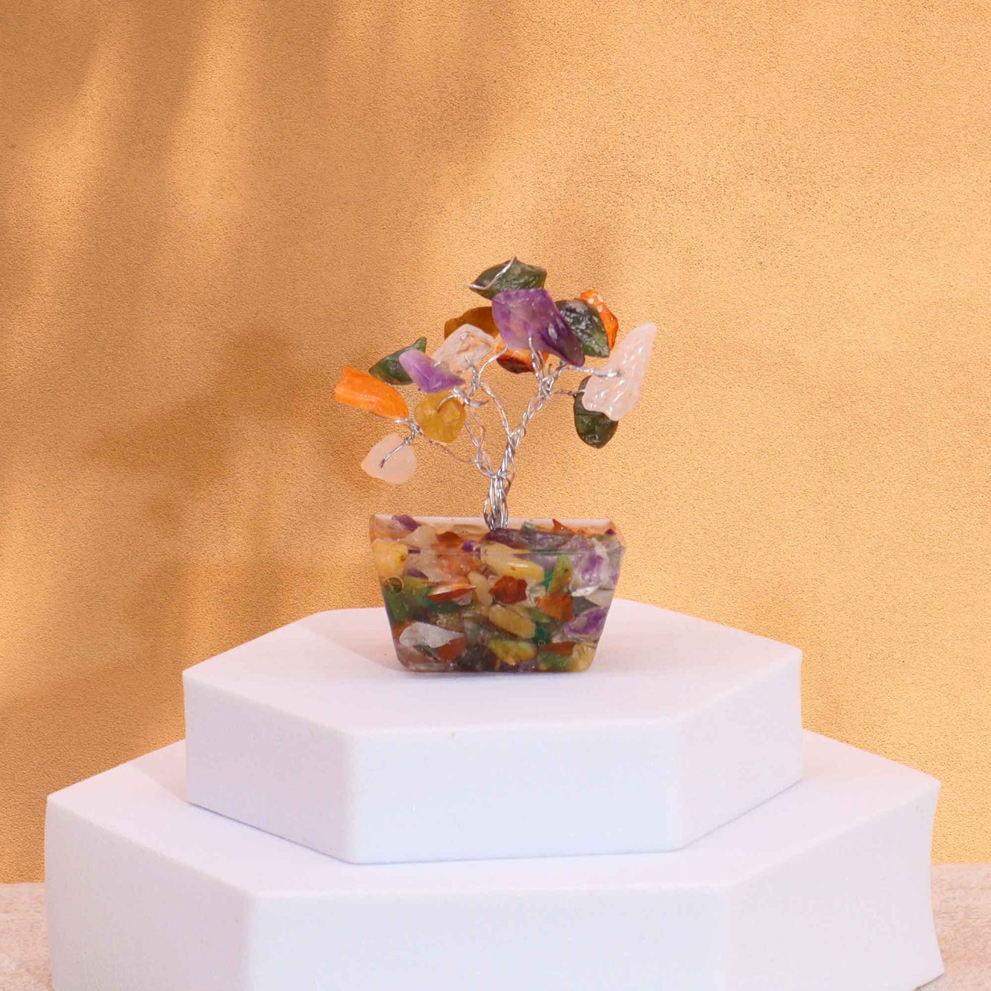 Mini Gemstone Trees on Orgonite Base - Multi Stones (15 stones)