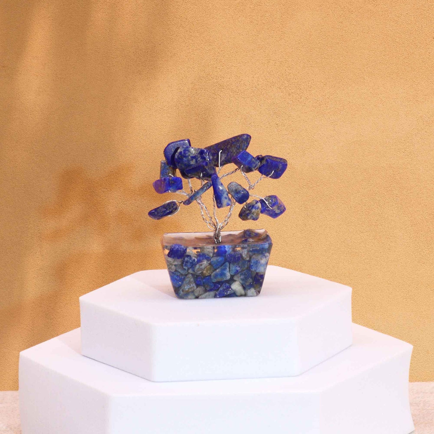 Mini Gemstone Trees On Orgonite Base - Sodalite (15 stones)