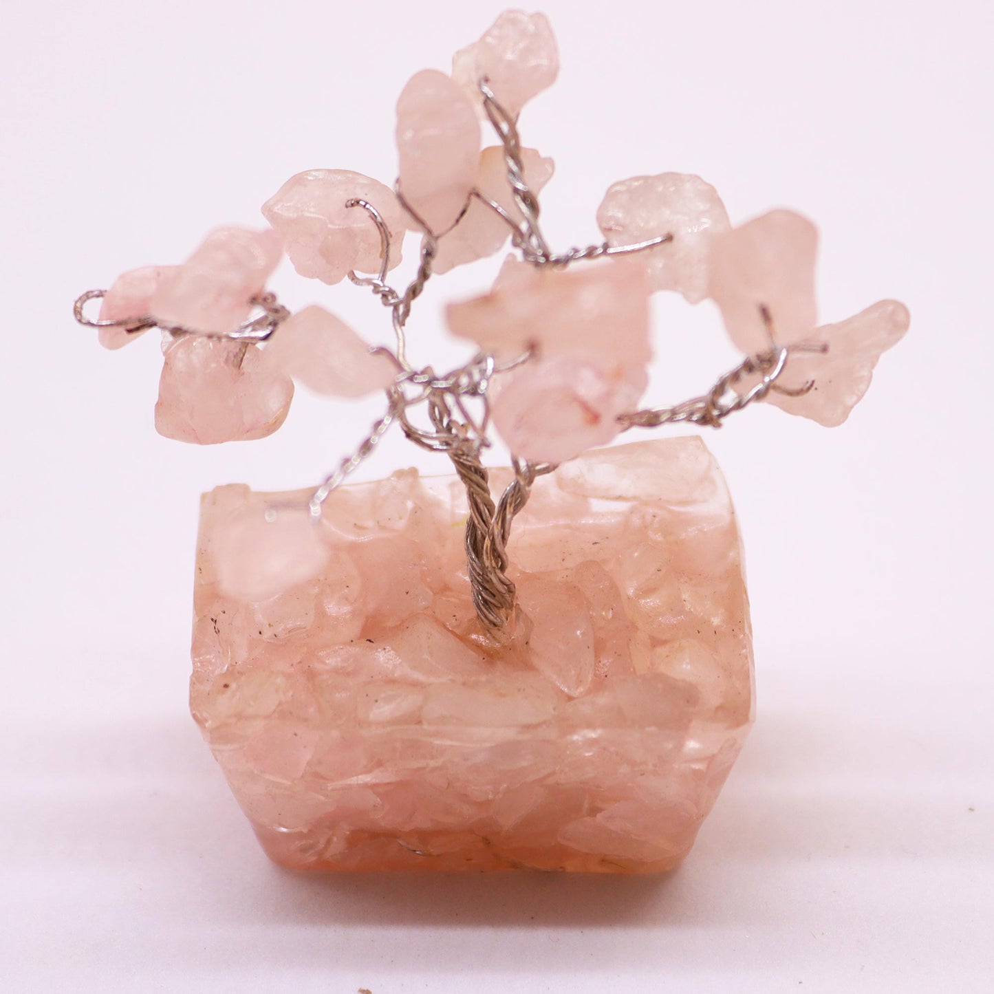 Mini Gemstone Trees On Orgonite Base - Rose Quartz (15 stones)