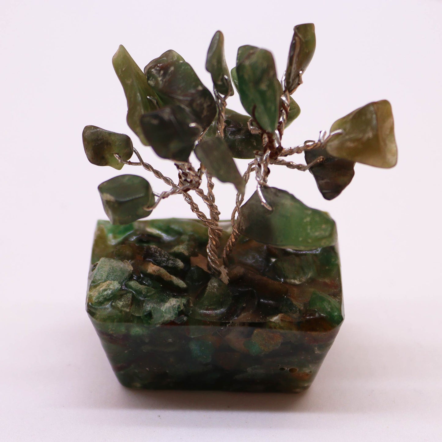 Mini Gemstone Trees On Orgonite Base - Green Aventurine (15 stones)