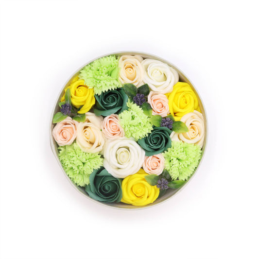 Round Soap Arrangement Box - Spring Celibrations - Yellow & Greens