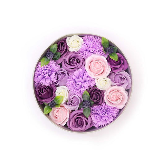 Round Soap Arrangement Box - Lavender Rose & Carnation