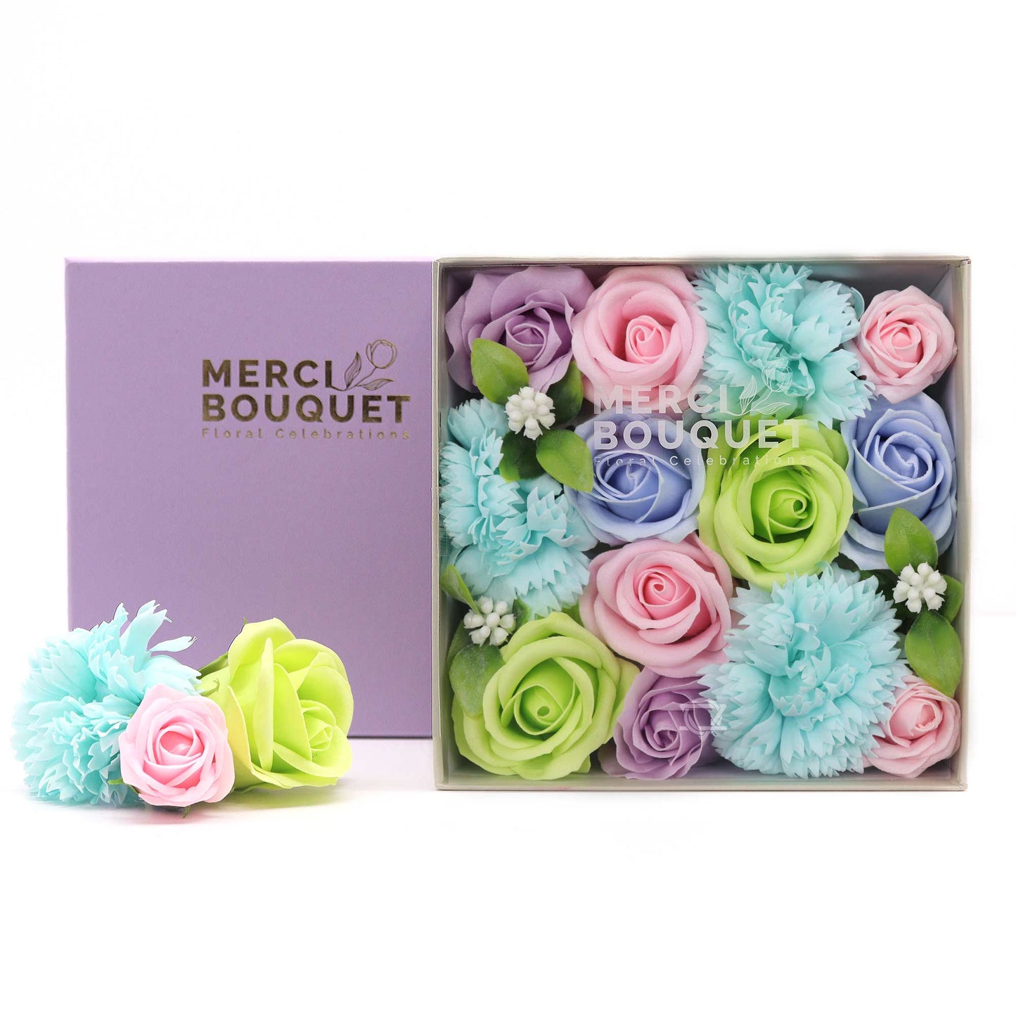 Square Soap Arrangement Box - Baby Blessings - Blues