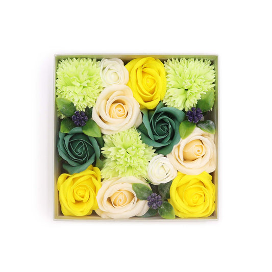 Square Soap Arrangement Box - Spring Celibrations - Yellow & Greens