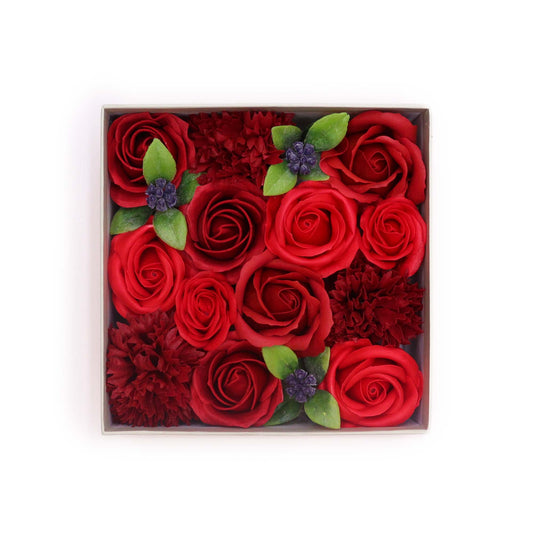 Square Soap Arrangement Box - Classic Red Roses