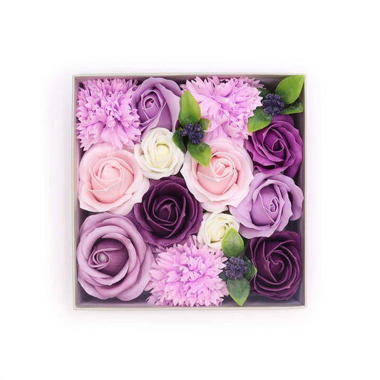 Square Soap Arrangement Box - Lavender Rose & Carnation