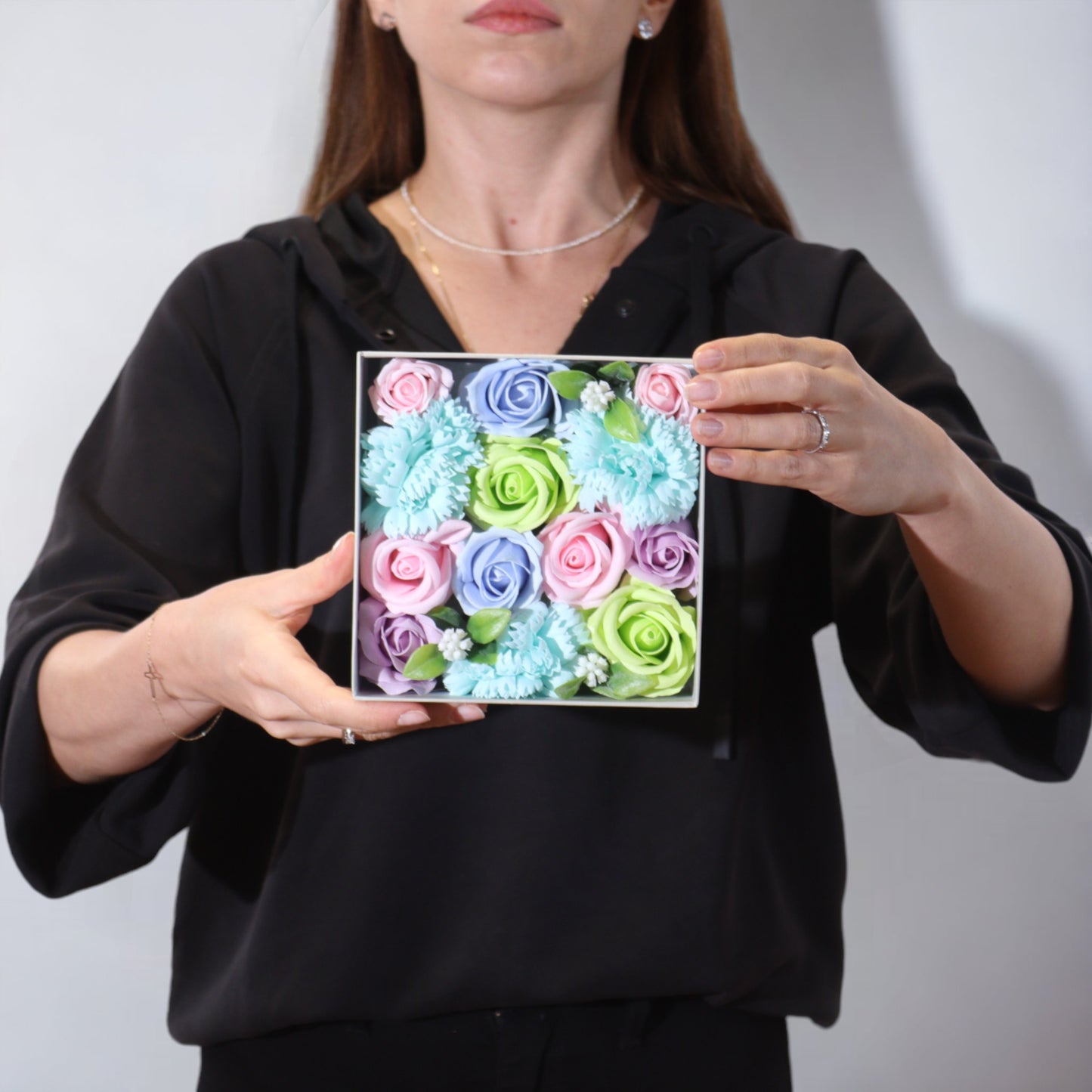 Square Soap Arrangement Box - Baby Blessings - Blues