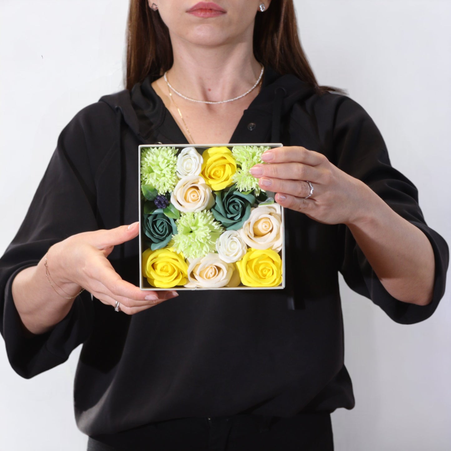 Square Soap Arrangement Box - Spring Celibrations - Yellow & Greens