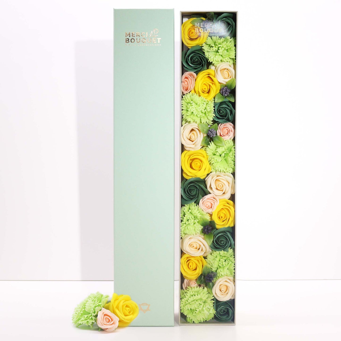 Extra Long Soap Arrangement Box - Spring Celibrations - Yellow & Greens