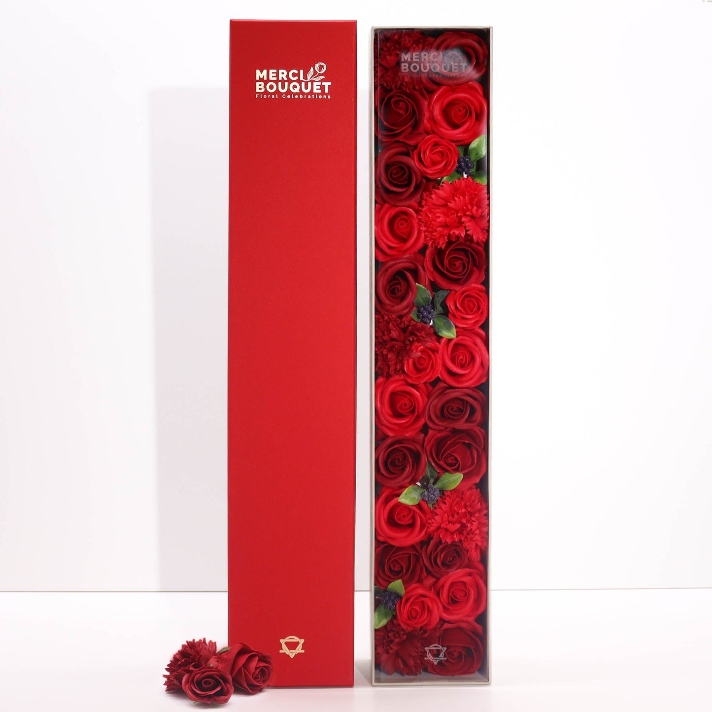 Extra Long Soap Arrangement Box - Classic Red Roses