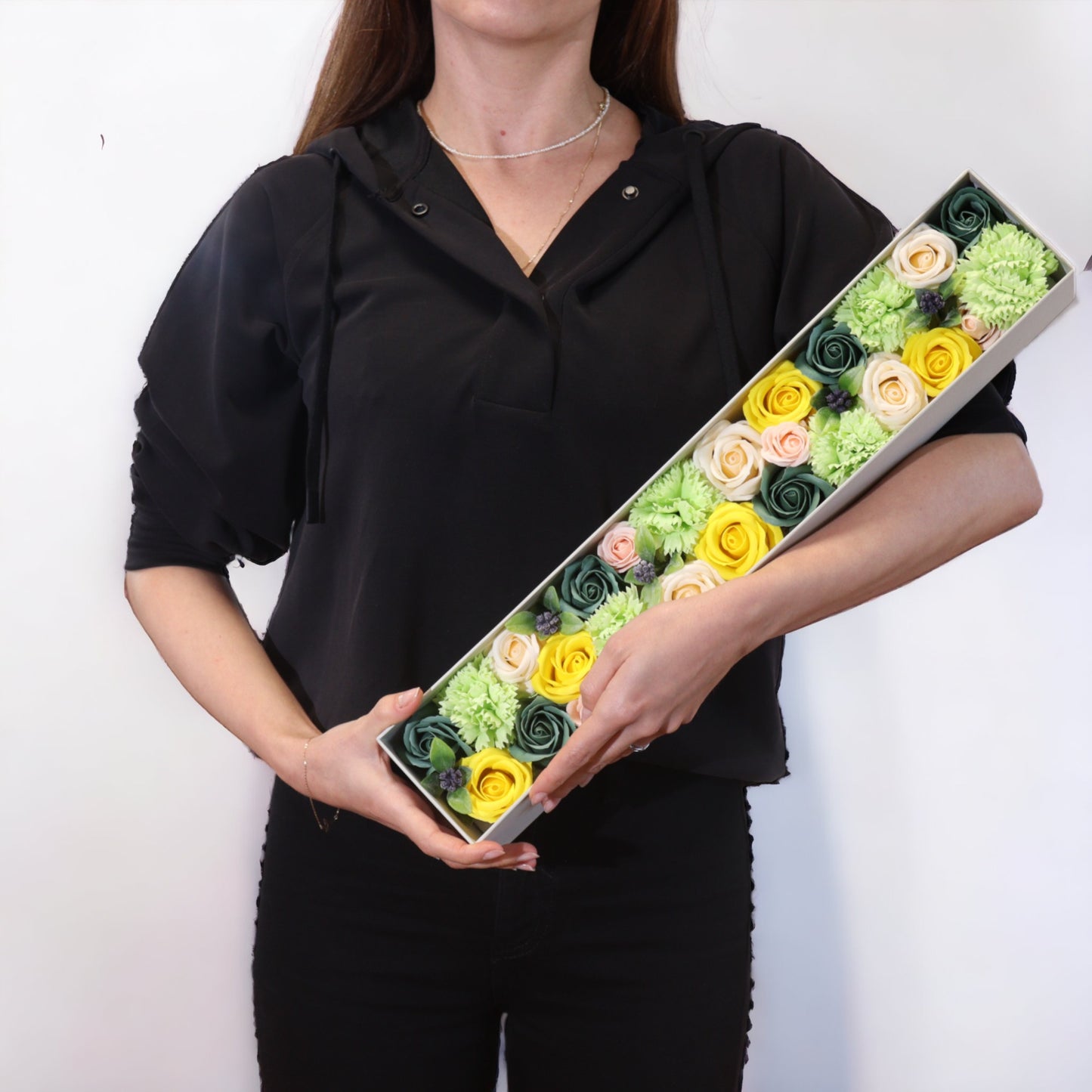 Extra Long Soap Arrangement Box - Spring Celibrations - Yellow & Greens