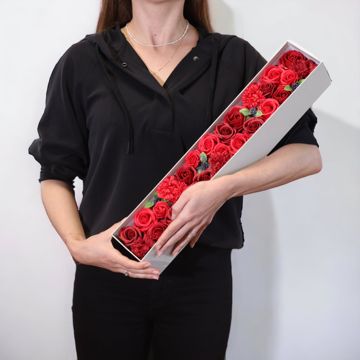 Extra Long Soap Arrangement Box - Classic Red Roses