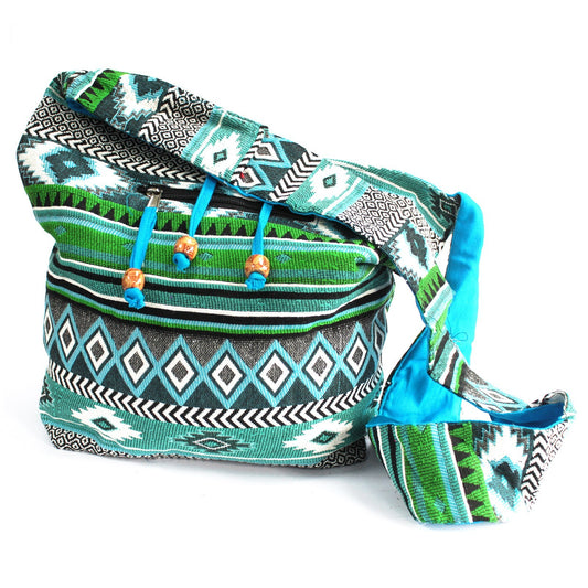 Jacquard Bag - Teal Student Sling Bag