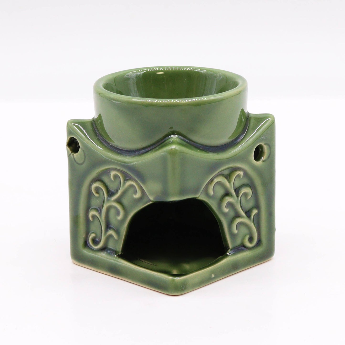 Square Buddha Burner - Dark Jade