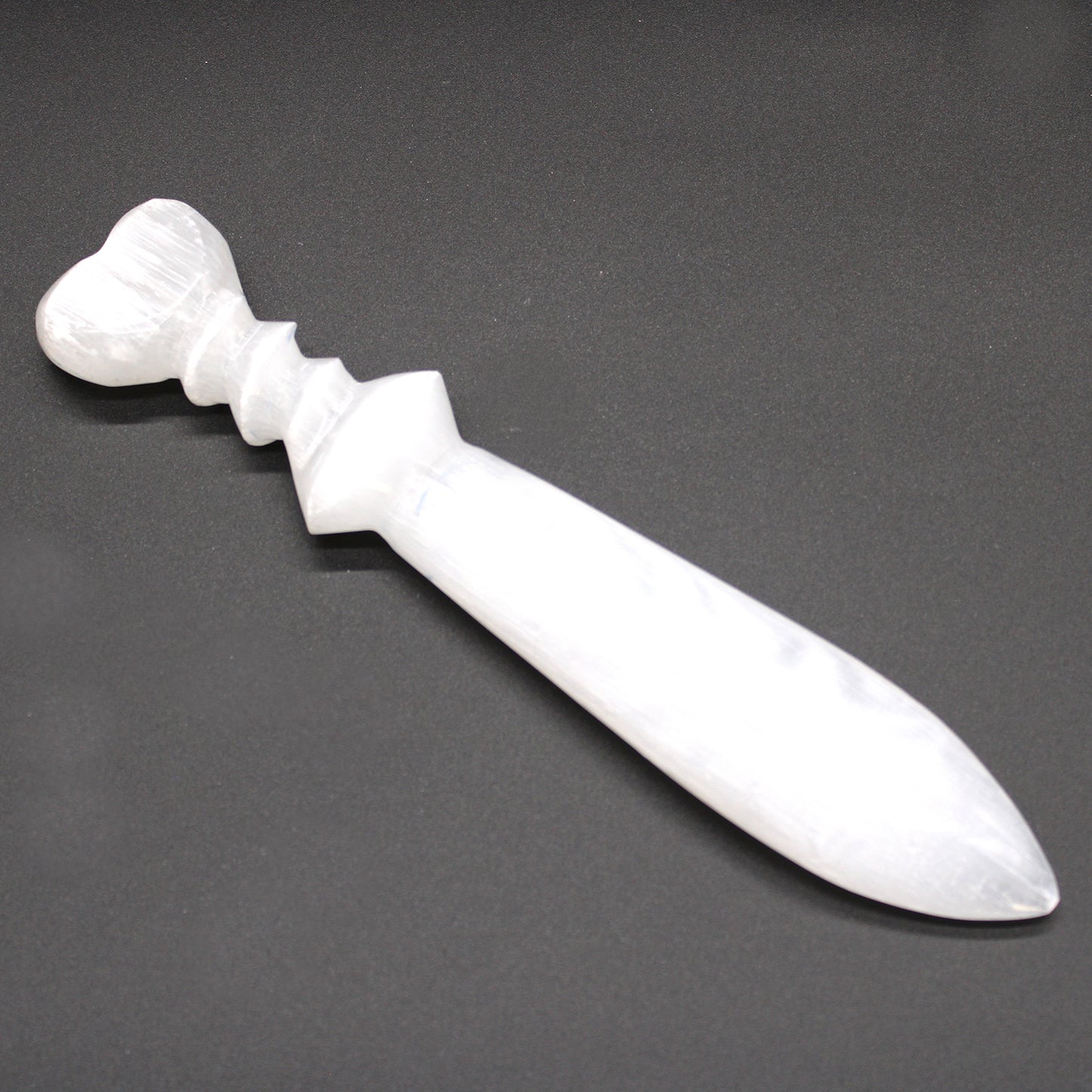 Selenite Large Ritual Knife - Spiral (25cm)