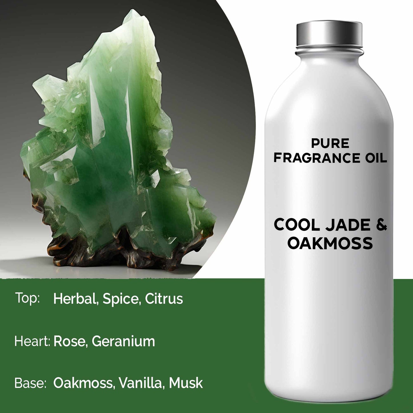 500ml (Pure) Fragrance Oil - Cool Jade & Oakmoss