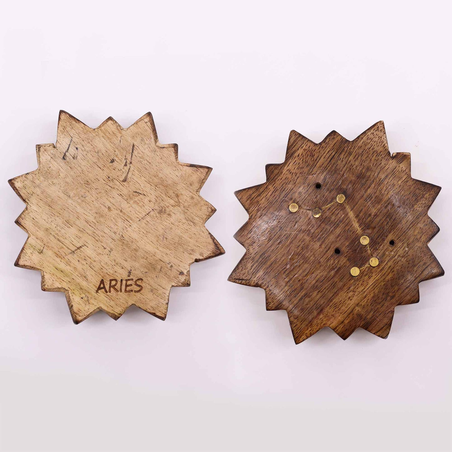 12 Pack Engraved and Brass Zodiac Sign Incense Burners - Sun