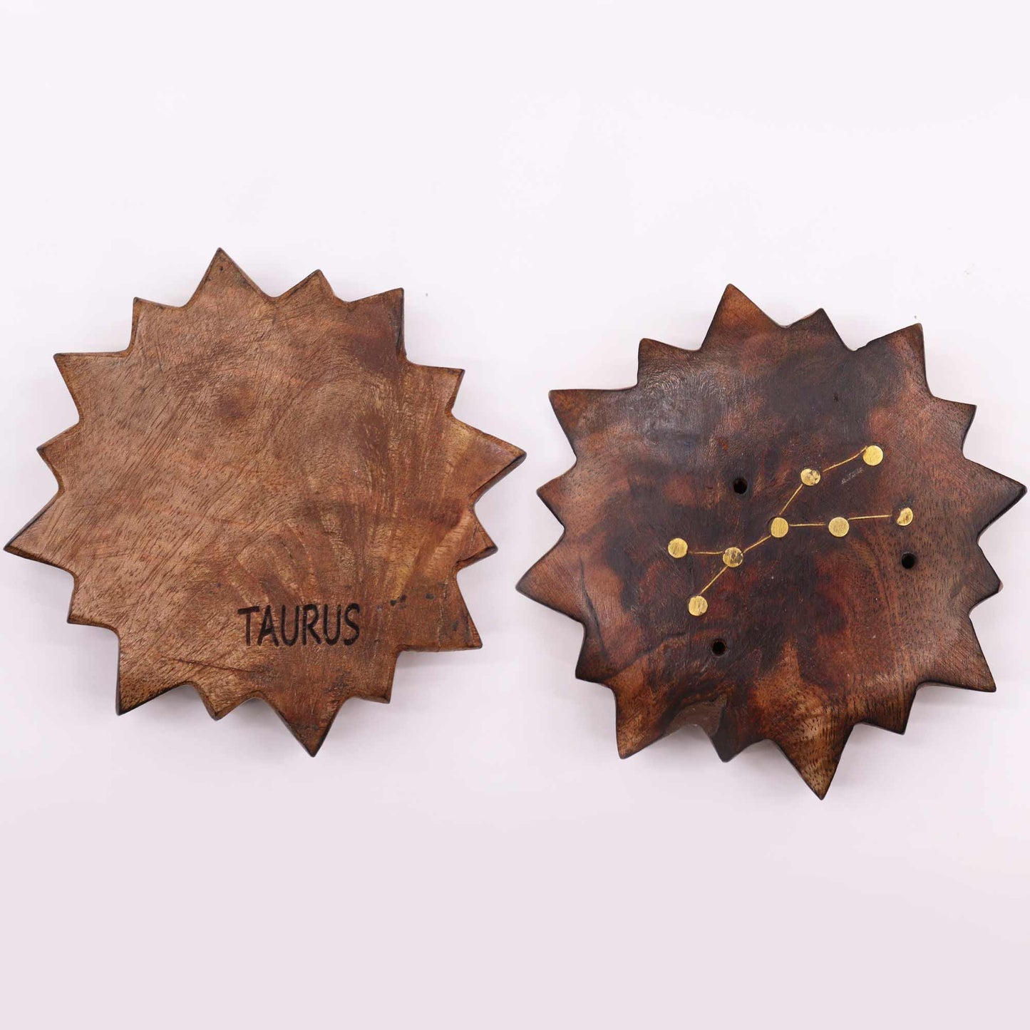 12 Pack Engraved and Brass Zodiac Sign Incense Burners - Sun