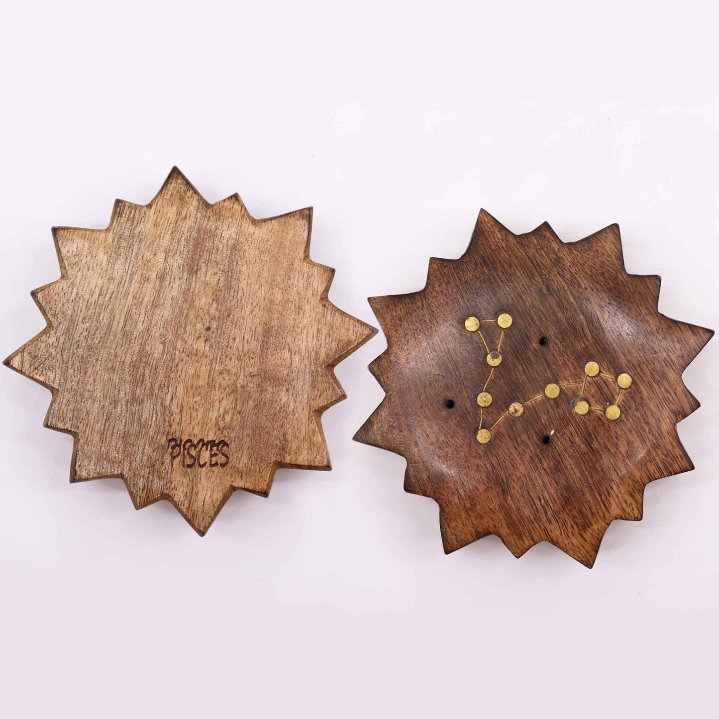 12 Pack Engraved and Brass Zodiac Sign Incense Burners - Sun