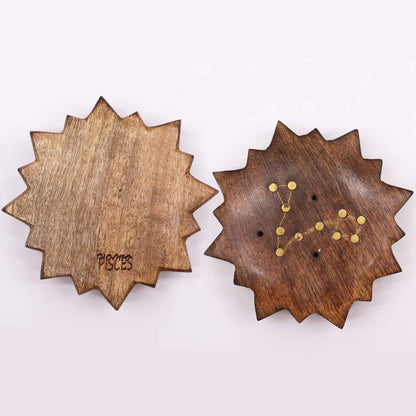 12 Pack Engraved and Brass Zodiac Sign Incense Burners - Sun